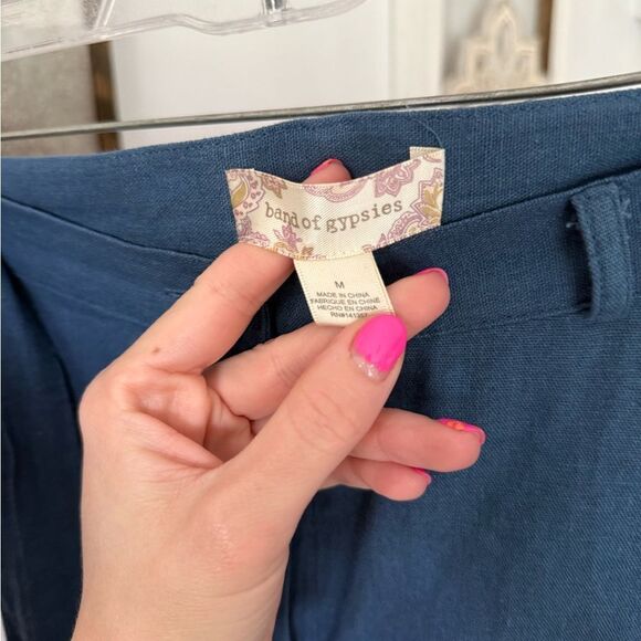 Band Of Gypsies Blue Button Down Grannycore Cottagecore Prairie Midi Skirt - Picture 5 of 7